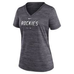 Colorado Rockies Nike Women's Authentic Collection Velocity Practice Performance V-Neck T-Shirt for sale