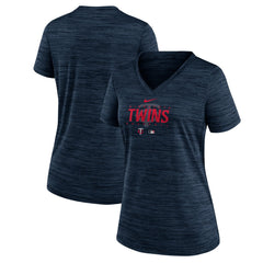 Minnesota Twins Nike Women's Authentic Collection Velocity Practice Performance V-Neck T-Shirt Outlet