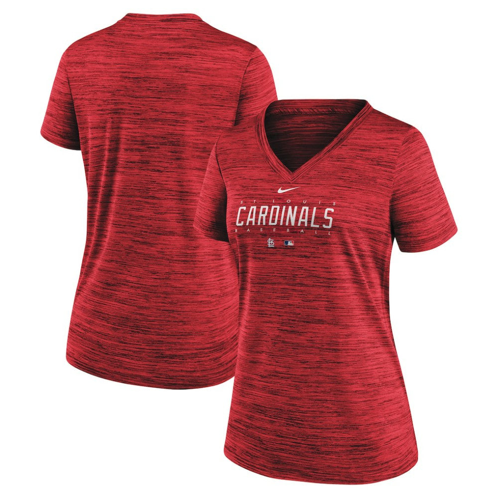 St. Louis Cardinals Nike Women's Authentic Collection Velocity Practice Performance V-Neck T-Shirt for sale