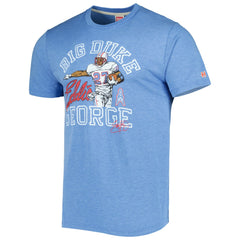 Eddie George Tennessee Titans Homage Caricature Retired Player Tri-Blend T-Shirt - Heathered Light Blue - NFL