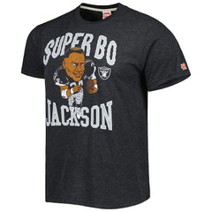 Bo Jackson Las Vegas Raiders Homage Unisex Unisex Caricature Retired Player Tri-Blend T-Shirt - Heather Black - NFL