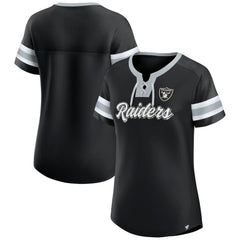 Las Vegas Raiders Women's Plus Size Original State Lace-Up T-Shirt - Black - Fanatics