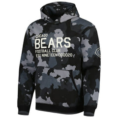 Chicago Bears The Wild Collective Camo Pullover Hoodie - Black - NFL