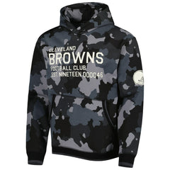 Cleveland Browns The Wild Collective Camo Pullover Hoodie - Black - NFL