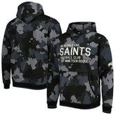 New Orleans Saints The Wild Collective Camo Pullover Hoodie - Black - NFL