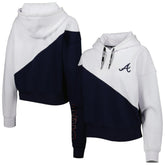 Atlanta Braves DKNY Sport Women's Bobbi Colorblock Pullover Hoodie Sale