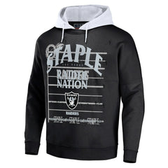 Las Vegas Raiders NFL x Staple Throwback Vintage Wash Pullover Hoodie - Black - NFL
