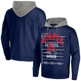 New England Patriots NFL x Staple Throwback Vintage Wash Pullover Hoodie - Navy - NFL