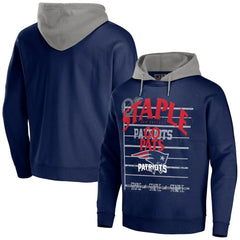New England Patriots NFL x Staple Throwback Vintage Wash Pullover Hoodie - Navy - NFL