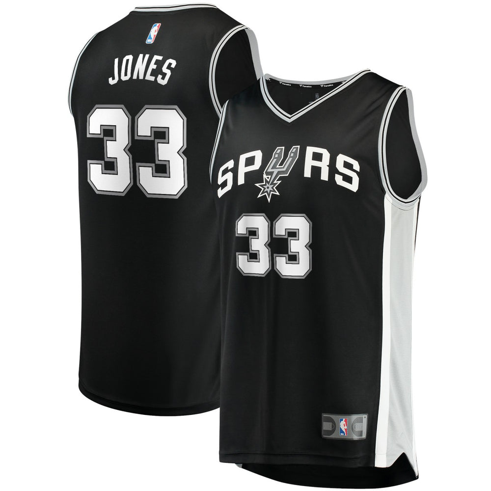 Fanatics Tre Jones San Antonio Spurs Fast Break Replica Jersey Icon Edition Black