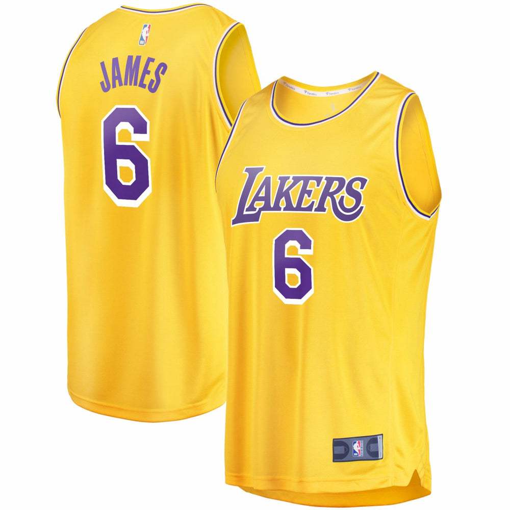 Fanatics LeBron James Los Angeles Lakers 2021/22 Fast Break Replica Jersey Icon Edition Gold