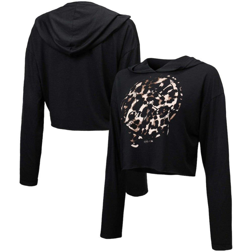 New York Yankees Majestic Threads Women's Leopard Cropped Hoodie Near Me