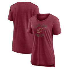 Cleveland Cavaliers Women's Heritage Tri-Blend T-Shirt Heather Wine