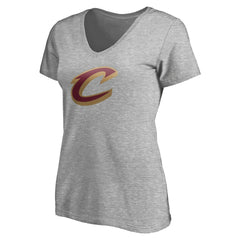 Cleveland Cavaliers Women's Primary Team Logo V-Neck T-Shirt Heathered Gray