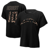 Justin Herbert Los Angeles Chargers Majestic Threads Women's Leopard Player Name & Number T-Shirt - Black - NFL