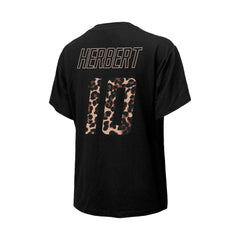 Justin Herbert Los Angeles Chargers Majestic Threads Women's Leopard Player Name & Number T-Shirt - Black - NFL
