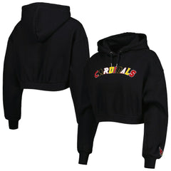 Arizona Cardinals The Wild Collective Women's Cropped Pullover Hoodie - Black - NFL