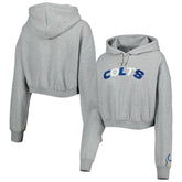 Indianapolis Colts The Wild Collective Women's Cropped Pullover Hoodie - Gray - NFL