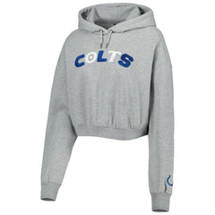 Indianapolis Colts The Wild Collective Women's Cropped Pullover Hoodie - Gray - NFL