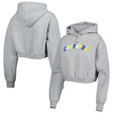 Los Angeles Chargers The Wild Collective Women's Cropped Pullover Hoodie - Gray - NFL