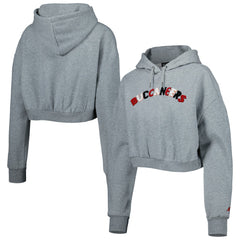 Tampa Bay Buccaneers The Wild Collective Women's Cropped Pullover Hoodie - Gray - NFL