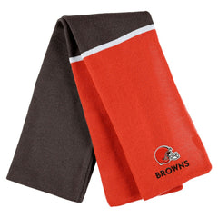 Cleveland Browns WEAR by Erin Andrews Women's Colorblock Cuffed Knit Hat with Pom and Scarf Set - Orange - NFL