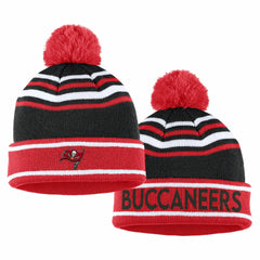 Tampa Bay Buccaneers WEAR by Erin Andrews Women's Colorblock Cuffed Knit Hat with Pom and Scarf Set - Red - NFL