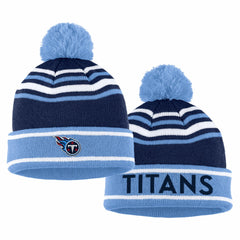 Tennessee Titans WEAR by Erin Andrews Women's Colorblock Cuffed Knit Hat with Pom and Scarf Set - Navy - NFL