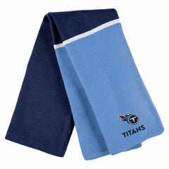 Tennessee Titans WEAR by Erin Andrews Women's Colorblock Cuffed Knit Hat with Pom and Scarf Set - Navy - NFL