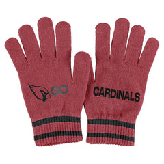 Arizona Cardinals WEAR by Erin Andrews Women's Double Jacquard Cuffed Knit Hat with Pom and Gloves Set - Cardinal - NFL