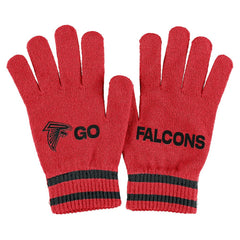 Atlanta Falcons WEAR by Erin Andrews Women's Double Jacquard Cuffed Knit Hat with Pom and Gloves Set - Red - NFL