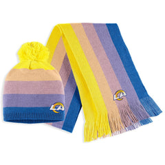 Los Angeles Rams WEAR by Erin Andrews Women's Ombre Pom Knit Hat and Scarf Set - Gold - NFL