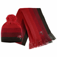 Tampa Bay Buccaneers WEAR by Erin Andrews Women's Ombre Pom Knit Hat and Scarf Set - Red - NFL