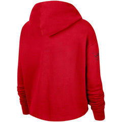 Nike Chicago Bulls Women's Split Flip Courtside Cropped Pullover Hoodie Red