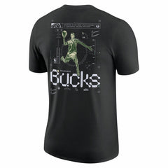 Nike Milwaukee Bucks Courtside Air Traffic Control Max90 T-Shirt Black