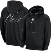 Nike Brooklyn Nets Courtside Versus Flight Pullover Hoodie Heather Black