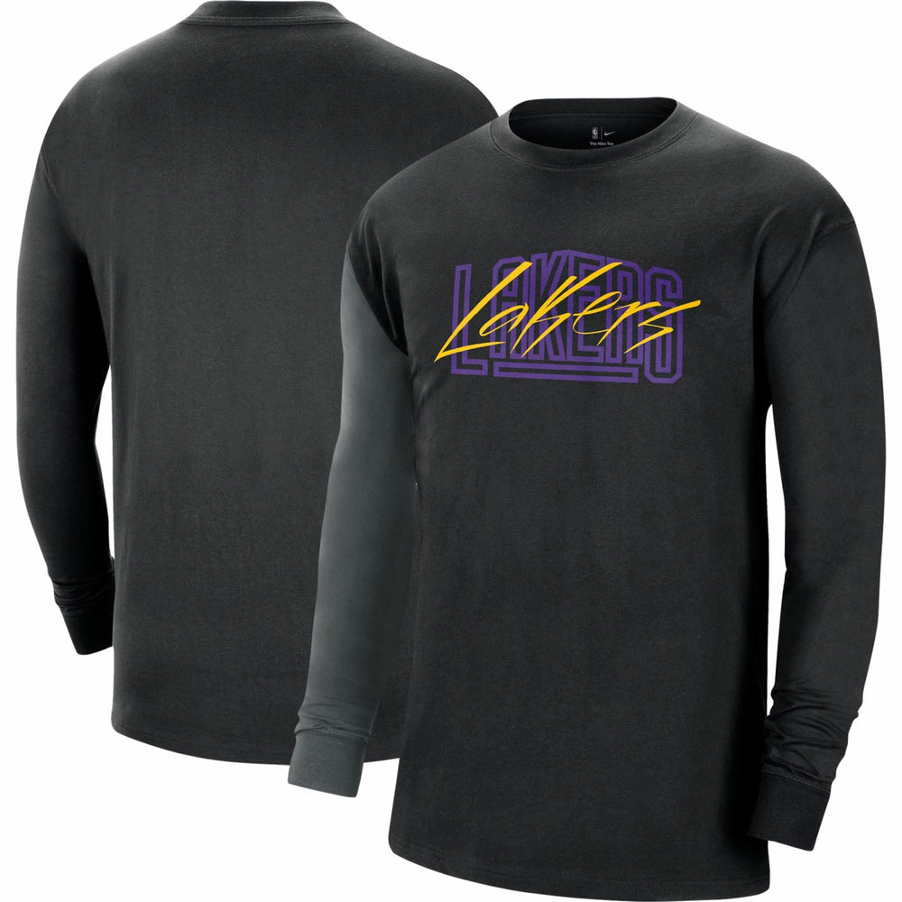 Nike Los Angeles Lakers Courtside Versus Flight MAX90 Long Sleeve T-Shirt Black