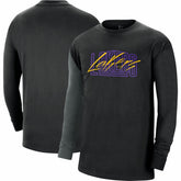 Nike Los Angeles Lakers Courtside Versus Flight MAX90 Long Sleeve T-Shirt Black