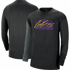 Nike Los Angeles Lakers Courtside Versus Flight MAX90 Long Sleeve T-Shirt Black