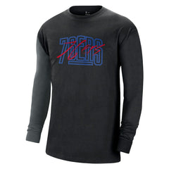 Nike Philadelphia 76ers Courtside Versus Flight MAX90 Long Sleeve T-Shirt Black