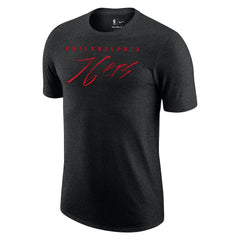 Nike Philadelphia 76ers Courtside Versus Flight Max90 T-Shirt Heather Black