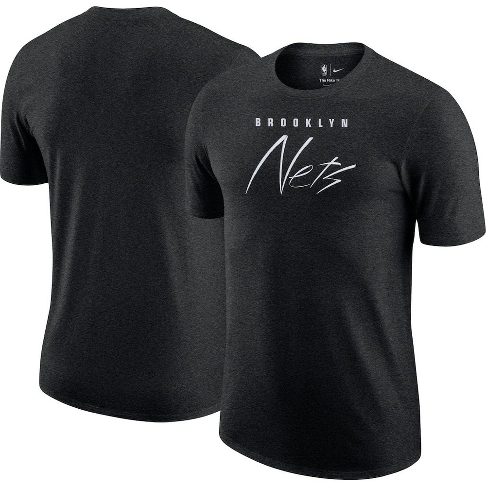 Nike Brooklyn Nets Courtside Versus Flight Max90 T-Shirt Heather Black