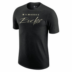 Nike Milwaukee Bucks Courtside Versus Flight Max90 T-Shirt Heather Black