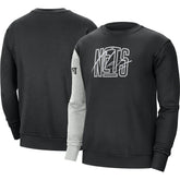 Nike Brooklyn Nets Courtside Versus Force & Flight Pullover Sweatshirt Black/Heather Gray