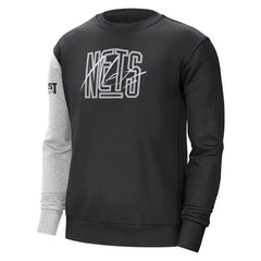 Nike Brooklyn Nets Courtside Versus Force & Flight Pullover Sweatshirt Black/Heather Gray