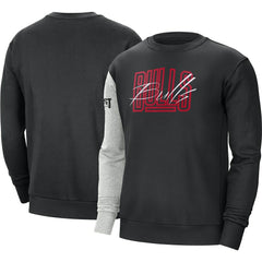Nike Chicago Bulls Courtside Versus Force & Flight Pullover Sweatshirt Black/Heather Gray