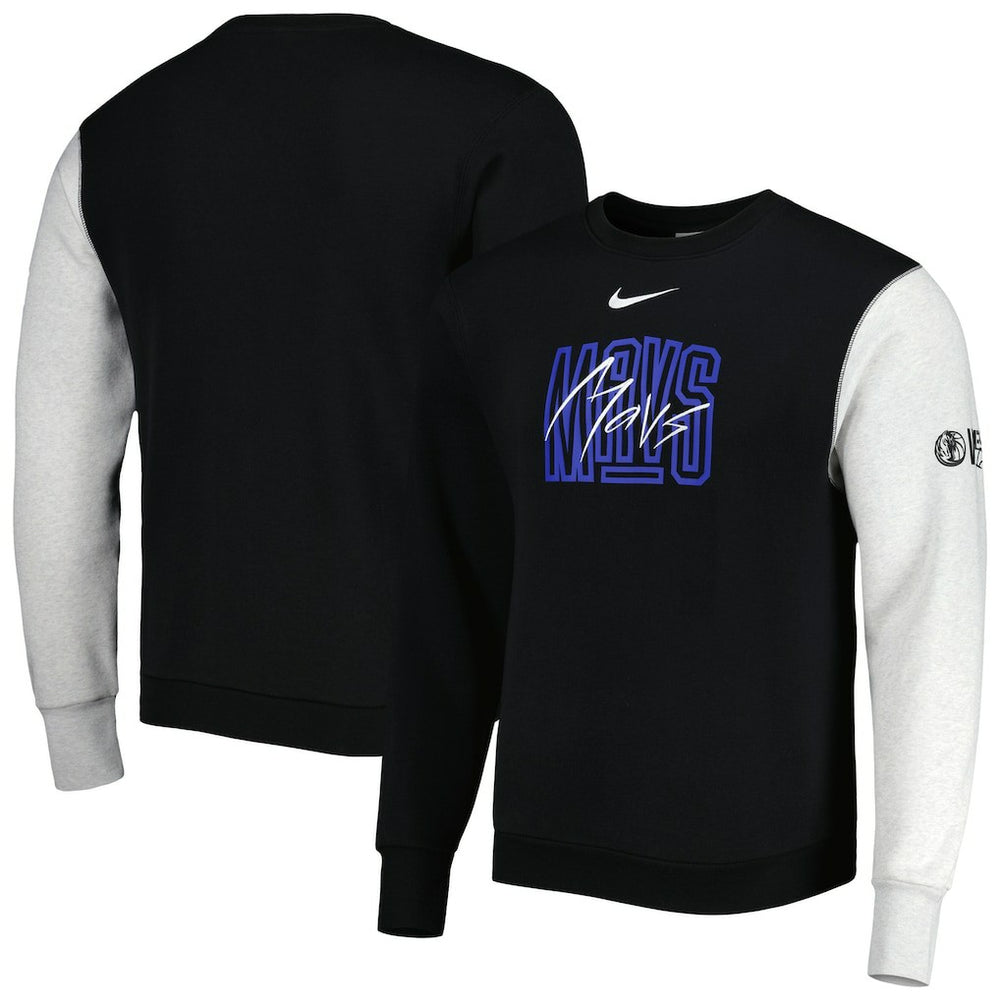 Nike Dallas Mavericks Courtside Versus Force & Flight Pullover Sweatshirt Black/Heather Gray