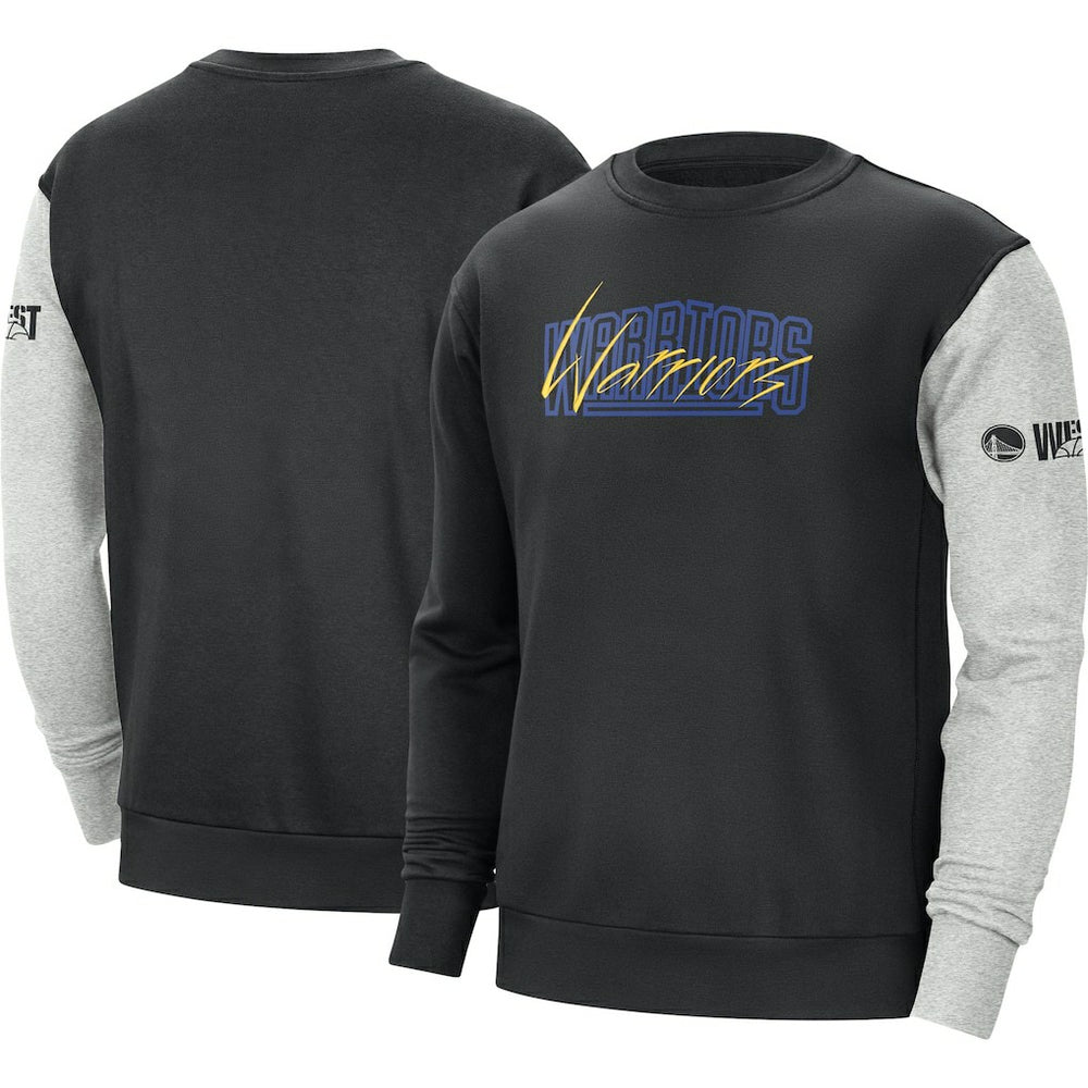 Nike Golden State Warriors Courtside Versus Force & Flight Pullover Sweatshirt Black/Heather Gray