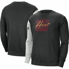 Nike Miami Heat Courtside Versus Force & Flight Pullover Sweatshirt Black/Heather Gray