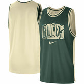 Nike Milwaukee Bucks Courtside Versus Force Split DNA Performance Mesh Tank Top Hunter Green/Cream